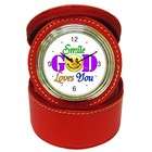 Carsons Collectibles Jewelry Case Clock Red of Smile God Loves You 