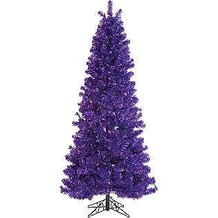   Tinsel Christmas Tree with Purple Lights  Seasonal Christmas Trees