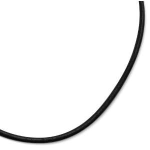    Sterling Silver Black Leather Cord Necklace, 14 18 Jewelry
