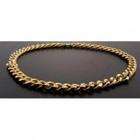 Lincoln Cuban Textured Link Necklace 20 Inch Gold Plated 14 CT