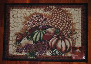 Fall Cornucopia Rug~Mat~Thanksgiving~Autumn~Kitchen~NEW  