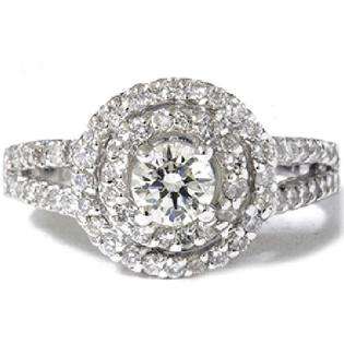 Halo Diamond Fancy Engagement Ring 14K  Pompeii3 Inc. Jewelry Diamonds 
