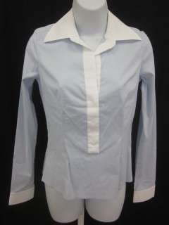 NWT LAUNDRY Blue White Pleated Pullover Blouse Top Sz P  