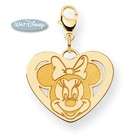  14k Yellow Gold Heart Pendants Walt Disney Minnie Mouse Jewelry 