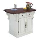 Home Styles Kitchen Island with Cherry Drop Leaf Top in White Finish