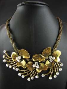 New In Gold Tone Fashion Flower Pendant Necklace Chains MS2300  