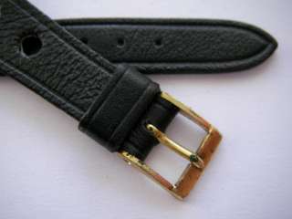 Black wirelug pinhole leather watch band 13 mm  