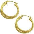   and White 2 Tone Gold 7mm Thickness Double Elegant Hoop Earrings