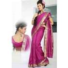   Selections Olive Green Art Silk Saree Sari fabric India Golden Border