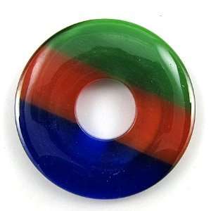  45mm multicolored fiber optic cats eye donut pendant: Home 