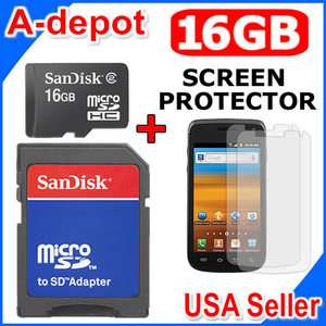 16GB SD Memory Card + Screen Protector For T Mobile Samsung Exhibit 2 