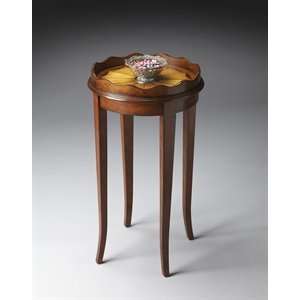  Butler Wood Olive Ash Burl Accent Table: Patio, Lawn 
