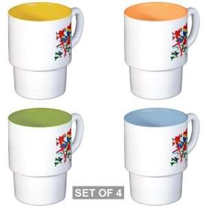   Stackable Coffee Mugs (4) Family Of Parrots On Tree: Everything Else