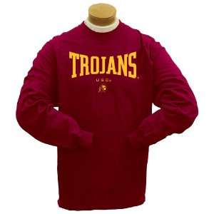 Southern California Trojans Felt Applique Long Sleeve T Shirt  