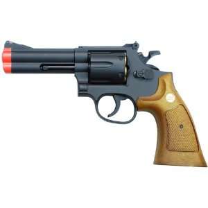   TSD Sports Spring Airsoft Revolver   Black / Wood w/ 4 Barrel: Sports