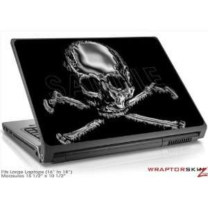  Large Laptop Skin Chrome Skull on Black: Electronics