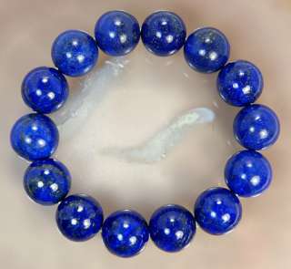 14mm Natural Indigo Lapis Lazuli Bracelet  