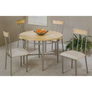   Finish Maple Veneer Round Dining Table Chairs Set: Furniture & Decor