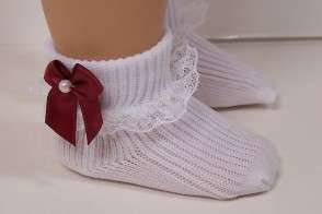 WHITE Lace Anklet Doll Socks FOR Effanbee KATIE Bows ?♥  