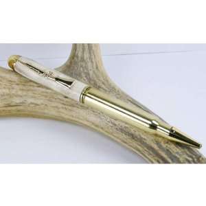  Deer Antler 30 06 Rifle Cartridge Pen With a Gold Finish 