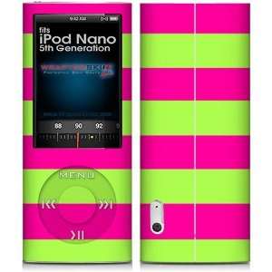  iPod Nano 5G Skin Kearas Psycho Stripes Neon Green and Hot 