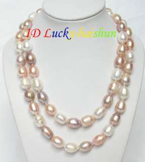 14mm natural baroque white pink lavender pearl necklace  