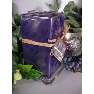    Blueberry Berry Scented Square Pillar Candle 26 Oz.
