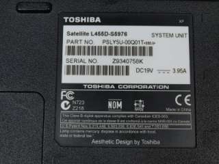 Toshiba Satellite L455D S5976 Laptop Computer, Windows 7,  