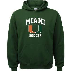  Miami Hurricanes Forest Green Youth Soccer Arch Hooded 