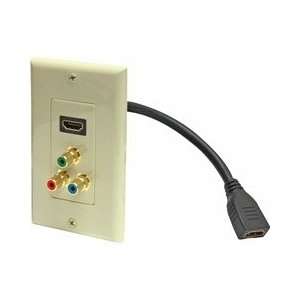  HDMI Pigtail Component Video Jack Wall Plate: Electronics