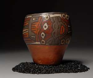 Pre Columbian Nazca Polychrome Pottery Mythical Vase  