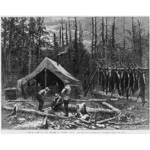  A Deer Camp in the Michigan Woods,1874,MI,hunters
