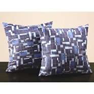   Creek Square Dark/Blue Print Throw Pillow (Set of 2) 