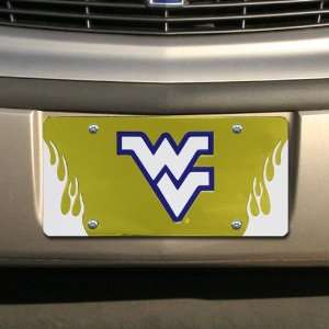   Virginia Mountaineers Gold Mirrored Flame License Plate Automotive