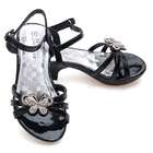 Fabulous Girls Black Jewel Butterfly Dress Heel Shoes 1