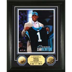 Cam Newton Carolina Panthers Draft Day 24KT Gold Coin Photo Mint 