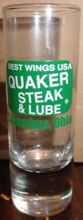 QUAKER STEAK & LUBE SOUVENIR SHOT GLASS Columbus Ohio  
