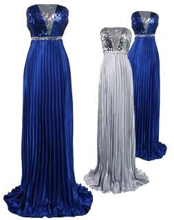 Full Pleated Sequins Strapless Evening Dresses S M L XL 2XL  