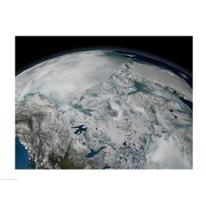  Satellite view of sea ice above North America on April 26 