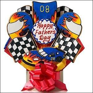  Fathers Day Racer 9 Cookies in a bouq   Unique Gift Idea 