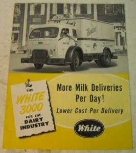 White 1950 More Milk 3000 COE Truck Sales Brochure  