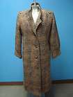 PRIANI Long Fitted Brown Tweed Wool Women Coat Jacket  