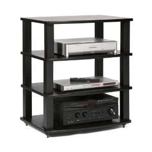   Tall 4 Shelf Modular & Expandable Audio Rack   Black