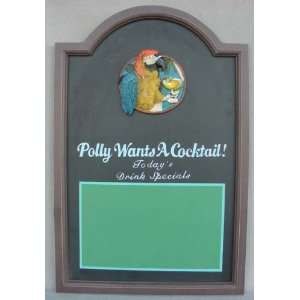 Wooden Parrot Chalkboard Sign 