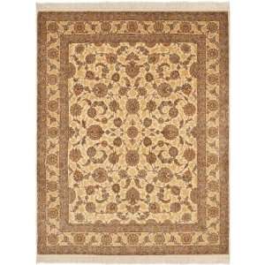   Hand Knotted Ivory Wool Area Rug, 5 Feet by 7 Feet: Home & Kitchen