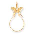 goldia Solid 10k Yellow Gold Filigree Butterfly Charm Holder 1.45 gr.