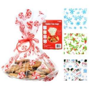 Cellophane Christmas Cookie Tray Bags 3 Count 15.5 in. x 19 in. with 