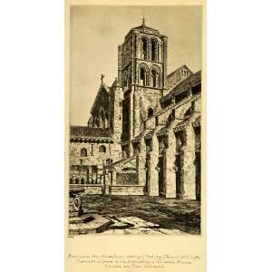  1930 Tipped In Print John Taylor Arms Art Vezelay Abbey 