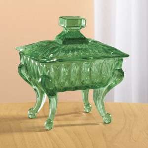 VINTAGE REPLICA GREEN GLASS PIANO CANDY DISH NEW  