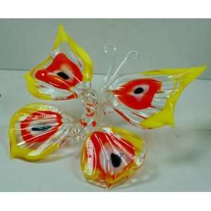  Hand blown murano glass exotic butterfly